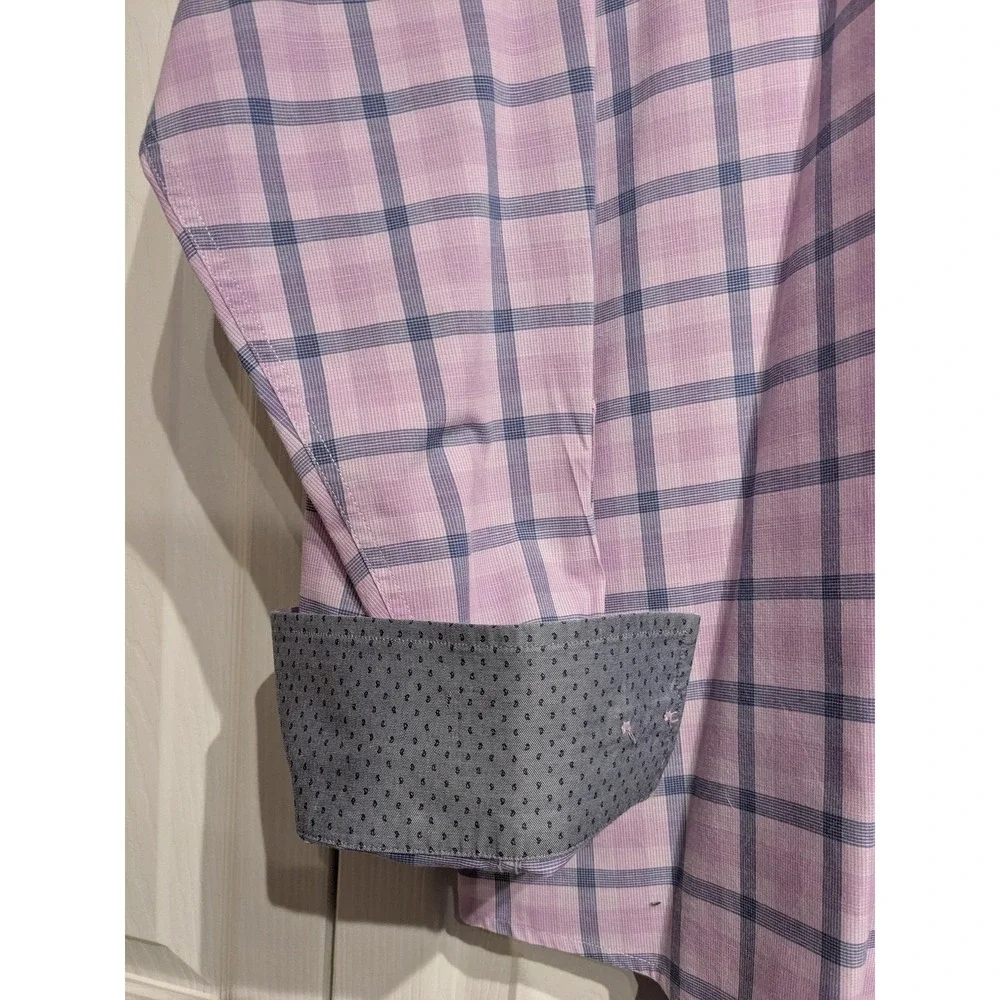 Tommy Bahama‎ Shirt Mens 2XL Purple Blue Check IslandZone Button Up Long Sleeve